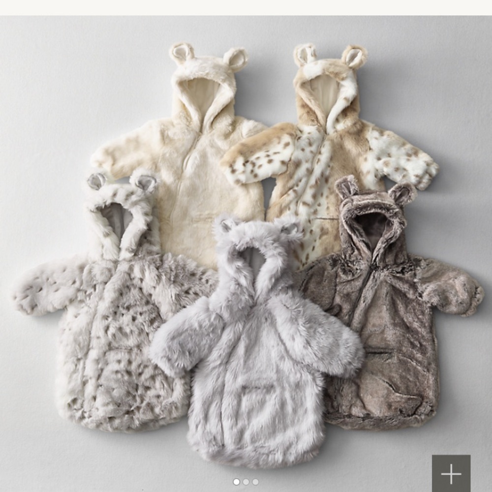 NWOT Restoration Hardware luxe faux fur baby bunting